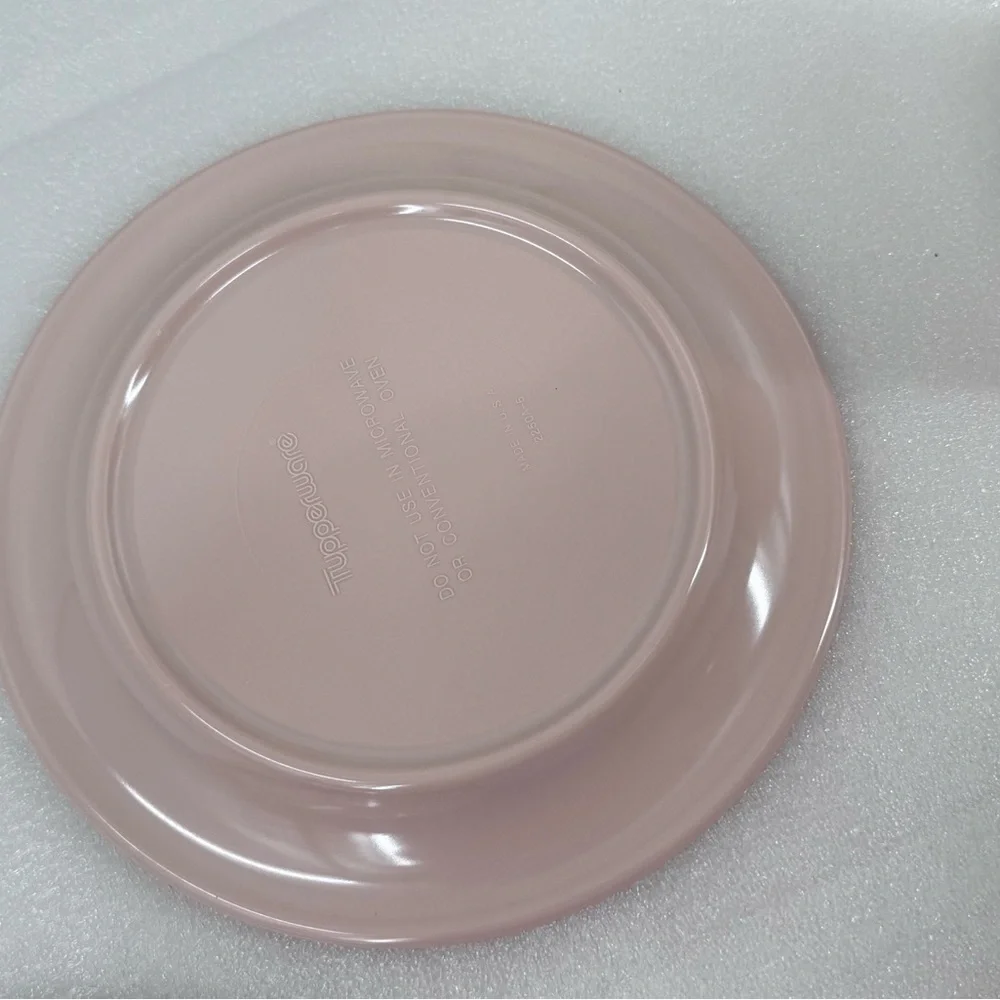 VINTAGE 4 Pcs TUPPERWARE MELAMINE DISH SET  Pink Plate Bowl Coffee Drink Cup